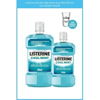 Listerine Cool Mint Ağız Bakım Suyu 500+250 Ml+cam Bardak Hediyeli Listerine Cool Mint Ağız Bakım Suyu 500+250 Ml+cam Bardak Hediyeli