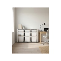 Nest 9 Sepetli Düzenleme Dolabı 3 Büyük, 3 Orta, 3 Küçük Sepetli Y:81 G:132 D:30 Cm / Beyaz