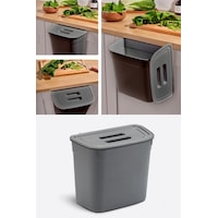 Flosoft Dolap İçi Kapaklı Asılabilir Çöp Kovası, Dolap Kapağı Askılı Çöp Kutusu Füme 7 Litre Füme Flosoft Dolap İçi Kapaklı Asılabilir Çöp Kovası, Dolap Kapağı Askılı Çöp Kutusu Füme 7 Litre Füme