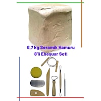 8,7 Kg Seramik Hamuru Kil Çamuru, 8li Ebeşuar Modelaj Kalemi Epeşuar, Oyun Hamuru 8,7 Kg Seramik Hamuru Kil Çamuru, 8li Ebeşuar Modelaj Kalemi Epeşuar, Oyun Hamuru
