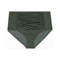 Büyük Beden Drape Detaylı Toparlayıcı Yüksek Bel Kadın Bikini Alt Haki Büyük Beden Drape Detaylı Toparlayıcı Yüksek Bel Kadın Bikini Alt Haki
