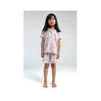 Toontoy Kız Çocuk Komple Baskılı Şortlu Pijama Takım Pembe Toontoy Kız Çocuk Komple Baskılı Şortlu Pijama Takım Pembe