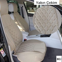 Oto Koltuk Minderi Full Set Takım - Bej Renk Takmatik Pratik Oto Koltuk Minderi Full Set Takım - Bej Renk Takmatik Pratik