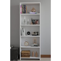 5 Raflı Kitaplık Dekoratif Çok Amaçlı Düzenleyici Raf 150 Cm Salon Çalışma Odası Raf Beyaz 5 Raflı Kitaplık Dekoratif Çok Amaçlı Düzenleyici Raf 150 Cm Salon Çalışma Odası Raf Beyaz