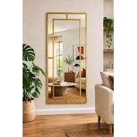Effe Gold Metal Çerçeveli Yıldız 180x80 Cm Dekoratif Ayna