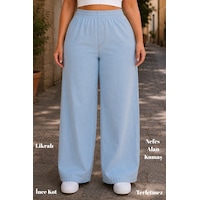 Cedy Denim Kadın Büyük Beden Yüksek Bel Palazzo Pantolon Yazlık İnce Kumaş Terletmez Likralı C633 Buz Mavisi Cedy Denim Kadın Büyük Beden Yüksek Bel Palazzo Pantolon Yazlık İnce Kumaş Terletmez Likralı C633 Buz Mavisi