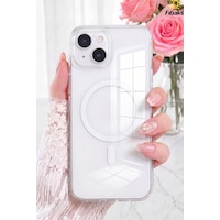 Fibaks iPhone 13 Mini Uyumlu Kılıf Magsafe Wireless Kablosuz Şarj Destekli Sert Şeffaf Darbe Emici Kapak Fibaks iPhone 13 Mini Uyumlu Kılıf Magsafe Wireless Kablosuz Şarj Destekli Sert Şeffaf Darbe Emici Kapak