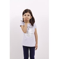 Toontoy Kids Toontoy Kız Çocuk Elmas Taş Nakışlı Tişört Gri Melanj Toontoy Kids Toontoy Kız Çocuk Elmas Taş Nakışlı Tişört Gri Melanj