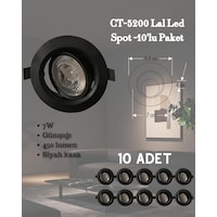 Cata Ct-5200 Lal Led Spot 7w Günışığı - 10 Lu Paket Siyah Cata Ct-5200 Lal Led Spot 7w Günışığı - 10 Lu Paket Siyah