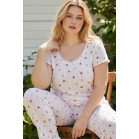 Siyah İnci Pamuklu Pointel Ajurlu/delikli Büyük Beden Örme Pijama Takım26120891 Pembe Çiçek Siyah İnci Pamuklu Pointel Ajurlu/delikli Büyük Beden Örme Pijama Takım26120891 Pembe Çiçek