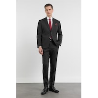 İmza Siyah Kırlangıç Yaka 6 Drop Slim Fit Tam Astar Esnek Takım Elbise 1001260160 İmza Siyah Kırlangıç Yaka 6 Drop Slim Fit Tam Astar Esnek Takım Elbise 1001260160