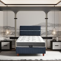 120x200 Stil Lacivert Comfort Yatak Baza Başlık Seti 3 Ü Bir Arada Konuma Özel Teslimat