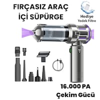 Yeni 16000pa Güçlü Portatif Vakumlu Kablosuz Üflemeli Mini Araç Süpürgesi Gri Yeni 16000pa Güçlü Portatif Vakumlu Kablosuz Üflemeli Mini Araç Süpürgesi Gri