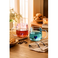 Porsima Pbt-707 Dream Love Hearts - 400ml Romantik Kalp Tasarımlı 2'li Renkli Borosilikat Cam Kupa Seti Şeffaf Porsima Pbt-707 Dream Love Hearts - 400ml Romantik Kalp Tasarımlı 2'li Renkli Borosilikat Cam Kupa Seti Şeffaf