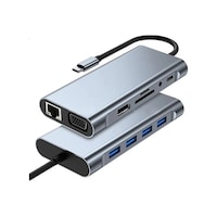 Taplın 11 In 1 Type-c To Usb Hub Port Uyumlu Adaptör Hdmı 4x Usb Lan Vga Sd Card Çevirici Çoklayıcı Taplın 11 In 1 Type-c To Usb Hub Port Uyumlu Adaptör Hdmı 4x Usb Lan Vga Sd Card Çevirici Çoklayıcı