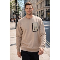 Remsa Erkek Fermuar Detay Bisiklet Yaka Pamuklu Sweatshirt 24722 Bej Bej Remsa Erkek Fermuar Detay Bisiklet Yaka Pamuklu Sweatshirt 24722 Bej Bej