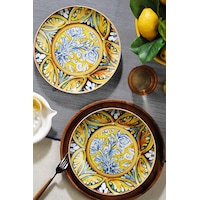 Kütahya Porselen Bone Strada 2 Parça 25 Cm Servis Tabağı Beyaz Ve Altın Kütahya Porselen Bone Strada 2 Parça 25 Cm Servis Tabağı Beyaz Ve Altın