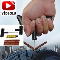 Deluxe Tire Plug Kiti Patlak Lastik Tamir Seti 6 parça Deluxe Tire Plug Kiti Patlak Lastik Tamir Seti 6 parça
