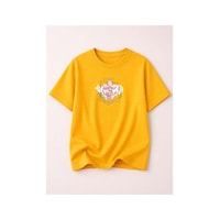 Herkesemoda Choose Kındness Baskı Detaylı Kadın Bisiklet Yaka Pamuklu T-shirt Sarı Herkesemoda Choose Kındness Baskı Detaylı Kadın Bisiklet Yaka Pamuklu T-shirt Sarı