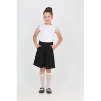 Toontoy Kız Çocuk Pileli Okul Şort Siyah Toontoy Kız Çocuk Pileli Okul Şort Siyah