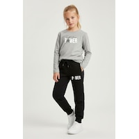 Fyk Kids Yuvarlak Yaka Power Baskılı Kız Çocuk Alt-üst Takım Gri Fyk Kids Yuvarlak Yaka Power Baskılı Kız Çocuk Alt-üst Takım Gri