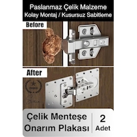 Paslanmaz Çelik Menteşe Onarım Plakası Hasarlı Mutfak Dolabı Kapı Tamir Sacı Yaprak Çanak Onarım Paslanmaz Çelik Menteşe Onarım Plakası Hasarlı Mutfak Dolabı Kapı Tamir Sacı Yaprak Çanak Onarım