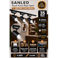 Led Siyah Kasa Beyaz Işık 35w Raylı Spot / 4 Adet 1 Metre Ray Led Siyah Kasa Beyaz Işık 35w Raylı Spot / 4 Adet 1 Metre Ray
