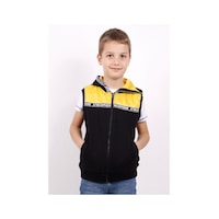 Toontoy Kids Toontoy Erkek Çocuk Şeritli Kapüşonlu Yelek Siyah Toontoy Kids Toontoy Erkek Çocuk Şeritli Kapüşonlu Yelek Siyah