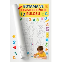 Okul Öncesi Eğitici Boyama Rulosu Harf, Sayı, Şekil, Çizgi Ve Eşleştirme Etkinlikleri Okul Öncesi Eğitici Boyama Rulosu Harf, Sayı, Şekil, Çizgi Ve Eşleştirme Etkinlikleri