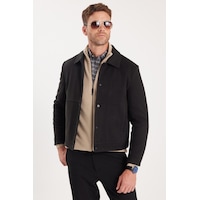 Tudors Erkek Slim Fit Dar Kesim Çift Cepli Çıtçıt Kapamalı Siyah Mont-46275 Siyah Tudors Erkek Slim Fit Dar Kesim Çift Cepli Çıtçıt Kapamalı Siyah Mont-46275 Siyah