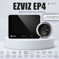 Ep4 4k Akıllı Görüntülü Kapı Dürbünü 5.5'' Dokunmatik Ekran Yüz Tanıma Aı İnsan Algılama Pır Çift Yö Ep4 4k Akıllı Görüntülü Kapı Dürbünü 5.5'' Dokunmatik Ekran Yüz Tanıma Aı İnsan Algılama Pır Çift Yö