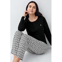 Pierre Cardin Kadın Siyah Pijama Takımı Pc9069-s-v1 Siyah Pierre Cardin Kadın Siyah Pijama Takımı Pc9069-s-v1 Siyah