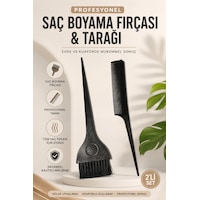 Profesyonel Saç Boyama Fırçası Ve Krepe Tarağı Seti 2 Li Kuaför Tipi Tarak Fırça Profesyonel Saç Boyama Fırçası Ve Krepe Tarağı Seti 2 Li Kuaför Tipi Tarak Fırça