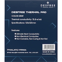 DESFREE TERMAL PAD 15.8W,M-K 1 MM 120 MM x 120 MM DESFREE TERMAL PAD 15.8W,M-K 1 MM 120 MM x 120 MM