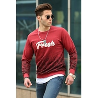 Madmext Bordo Baskılı Bisiklet Yaka Sweatshirt 2791 Madmext Bordo Baskılı Bisiklet Yaka Sweatshirt 2791