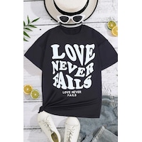 Uyguntarz Çocuk Love Pamuklu Tshirt Siyah Uyguntarz Çocuk Love Pamuklu Tshirt Siyah