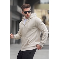 Madmext Bej Kapüşonlu Regular Fit Erkek Sweatshirt 6033 Bej Madmext Bej Kapüşonlu Regular Fit Erkek Sweatshirt 6033 Bej