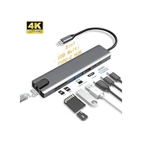 8 In 1 4K Type C Usb 3.0 Hub Hdmı Rj45 Sdtf Adaptörü (457193612) 8 In 1 4K Type C Usb 3.0 Hub Hdmı Rj45 Sdtf Adaptörü (457193612)