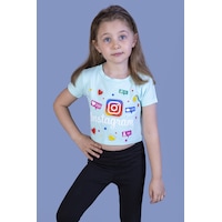 Toontoy Kids Toontoy Kız Çocuk Kalpli Instagram Baskılı Tişört Mint Yeşili Toontoy Kids Toontoy Kız Çocuk Kalpli Instagram Baskılı Tişört Mint Yeşili