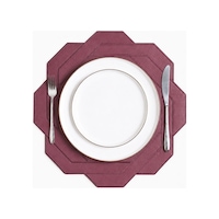 Nakışlı Deri Amerikan Servis 2'li Set Çift Taraflı Yuvarlak Supla 42x42 Cm Elia Bordo Nakışlı Deri Amerikan Servis 2'li Set Çift Taraflı Yuvarlak Supla 42x42 Cm Elia Bordo