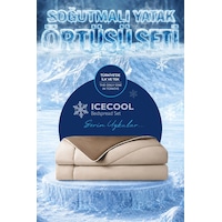 Soğutmalı Yatak Örtüsü Seti Tek Kişilik Soğuk Icecool 2 Parça Çift Taraflı Bej Kahve Soğutmalı Yatak Örtüsü Seti Tek Kişilik Soğuk Icecool 2 Parça Çift Taraflı Bej Kahve