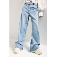 it's basic Kadın Ice 4s6-3 Barrel Yüksek Bel Fit Süper Bol Kesim Kemer Detaylı Tasarım Denim Jean Buz Mavi it's basic Kadın Ice 4s6-3 Barrel Yüksek Bel Fit Süper Bol Kesim Kemer Detaylı Tasarım Denim Jean Buz Mavi