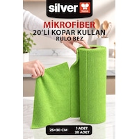 20 Li Rulo Mikrofiber Temizlik Bezi 25x30 Cm Yıkanabilir Kopart Kullan Süper Emici İz Bırakmaz Yeşil 20 Li Rulo Mikrofiber Temizlik Bezi 25x30 Cm Yıkanabilir Kopart Kullan Süper Emici İz Bırakmaz Yeşil