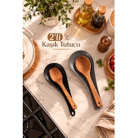 Porsima Sc-4017 Siyah Antrasit Wow 2'li Kaşık Tutucu Ve Kepçe Altlığı Porsima Sc-4017 Siyah Antrasit Wow 2'li Kaşık Tutucu Ve Kepçe Altlığı