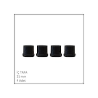 Plastik İç Tapa, Yuvarlak, 21 Mm 4 Adet Siyah Plastik İç Tapa, Yuvarlak, 21 Mm 4 Adet Siyah