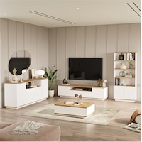 Aven Tv Ünitesi Orta Sehpa Konsol Kitaplık 4'lü Set Çam-beyaz Ave19-aw Beyaz Aven Tv Ünitesi Orta Sehpa Konsol Kitaplık 4'lü Set Çam-beyaz Ave19-aw Beyaz