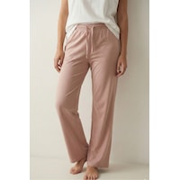 Elemge %100 Pamuk Süprem Kadın Pijama Altı Bol Kalıp Compact Penye Pembe Geniş Paça Ipli Terletmez Alt Elemge %100 Pamuk Süprem Kadın Pijama Altı Bol Kalıp Compact Penye Pembe Geniş Paça Ipli Terletmez Alt
