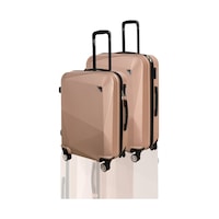 Polo&sky Elmas Model Gold Renk 2'li Valiz Seti Orta+büyük Kahverengi Polo&sky Elmas Model Gold Renk 2'li Valiz Seti Orta+büyük Kahverengi