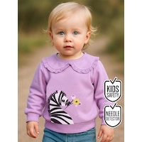 Zebra Kız Bebek Lila Sweatshirt Zebra Kız Bebek Lila Sweatshirt