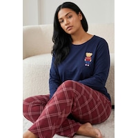 Siyah İnci Pamuklu Likralı Büyük Beden Battal Boy Örme Pijama Takım26240896 Lacivert Siyah İnci Pamuklu Likralı Büyük Beden Battal Boy Örme Pijama Takım26240896 Lacivert